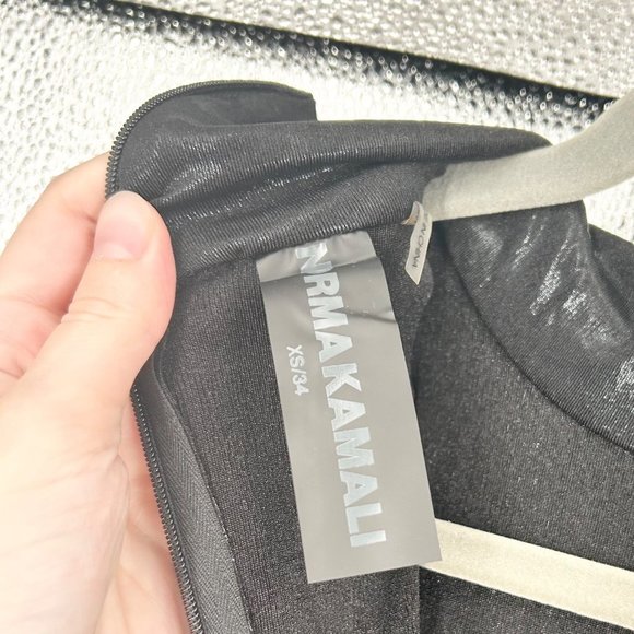 NWT Norma Kamali Long Sleeve Turtle Fishtail Coated Gown - Picture 8 of 8